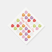 ハッピーバレンタインデーお洒落カラフル可愛 スタンダードカクテルナプキン (角)