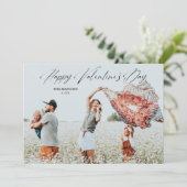 ハッピーバレンタインデーお洒落スクリプト写真 シーズンカード (スタンド正面)