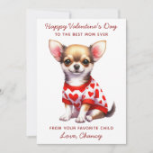 ハッピーバレンタインデーから犬のかわいいチワワ シーズンカード (正面)