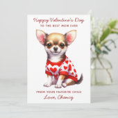 ハッピーバレンタインデーから犬のかわいいチワワ シーズンカード (スタンド正面)