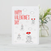 ハッピーバレンタインデーかわいいカップル シーズンカード (スタンド正面)