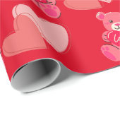 ハッピーバレンタインデーかわいいクマ ラッピングペーパー (ロールコーナー)