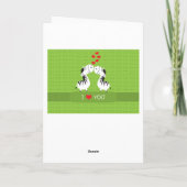 ハッピーバレンタインデーかわいいシマウマとハート シーズンカード (裏面)