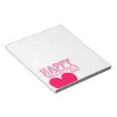 ハッピーバレンタインデーかわいいタイポグラフィ ノートパッド (アングル)