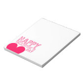 ハッピーバレンタインデーかわいいタイポグラフィ ノートパッド (回転)