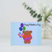 ハッピーバレンタインデーかわいいテディベア#3はがき ポストカード (スタンド正面)