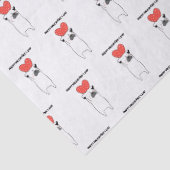 ハッピーバレンタインデーかわいいパグ&赤いハートホワイト 薄葉紙 (詳細)