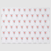 ハッピーバレンタインデーかわいいパグ&赤いハートホワイト 薄葉紙 (正面)