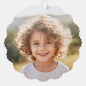 ハッピーバレンタインデーかわいいパンダとハート写真 オーナメントカード (裏面)