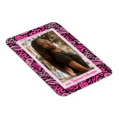 ハッピーバレンタインデーかわいいピンクのジャングルハート写真 マグネット (右側)