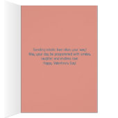 ハッピーバレンタインデーかわいいブルーロボット，ハートおもしろい (内側 (右))