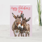 ハッピーバレンタインデーかわいいロバ カード (正面)
