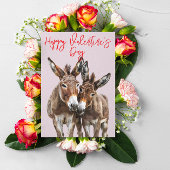 ハッピーバレンタインデーかわいいロバ カード