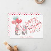 ハッピーバレンタインデーかわいい格言カップルのバレンタイン ノートカード (正面/裏面インサイチュ)