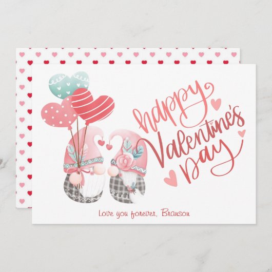 ハッピーバレンタインデーかわいい格言カップルのバレンタイン ノートカード (正面/裏面)