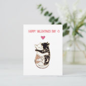 ハッピーバレンタインデーかわいい猫ホリデーカード シーズンカード (スタンド正面)