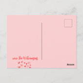 ハッピーバレンタインデーかわいい赤いハート家族の写真 ポストカード (裏面)