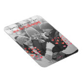 ハッピーバレンタインデーかわいい赤いハート家族の写真 マグネット (右側)