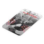 ハッピーバレンタインデーかわいい赤いハート家族の写真 マグネット (左側)