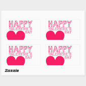 ハッピーバレンタインデーかわいいRステッカー 長方形シール (シート)