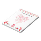 ハッピーバレンタインデーかわいらし赤いハートかわいらし ノートパッド (回転)