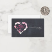 ハッピーバレンタインデーきらびやかなピンクのハート ノートカード (正面/裏面インサイチュ)