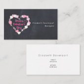 ハッピーバレンタインデーきらびやかなピンクのハート ノートカード (正面/裏面)