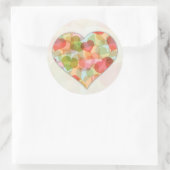 ハッピーバレンタインデーとカラフルハート ラウンドシール (バッグ)