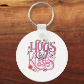 ハッピーバレンタインデーとハグとキス キーホルダー (正面)