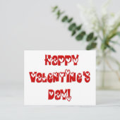 ハッピーバレンタインデーとハート シーズンポストカード (スタンド正面)