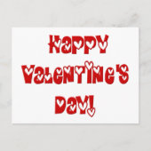 ハッピーバレンタインデーとハート シーズンポストカード (正面)