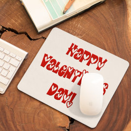 ハッピーバレンタインデーとハート マウスパッド
