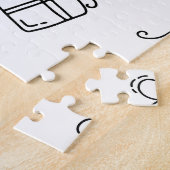 ハッピーバレンタインデーとブラック文字と可愛い芸術 ジグソーパズル (側面)