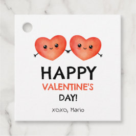 ハッピーバレンタインデーとベビーハート友達 フェイバータグ