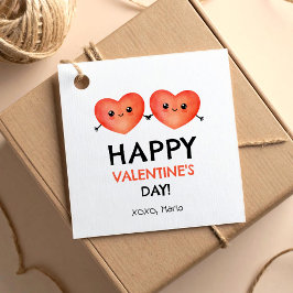 ハッピーバレンタインデーとベビーハート友達 フェイバータグ