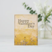 ハッピーバレンタインデーとヴィンテージ草地 シーズンポストカード (スタンド正面)