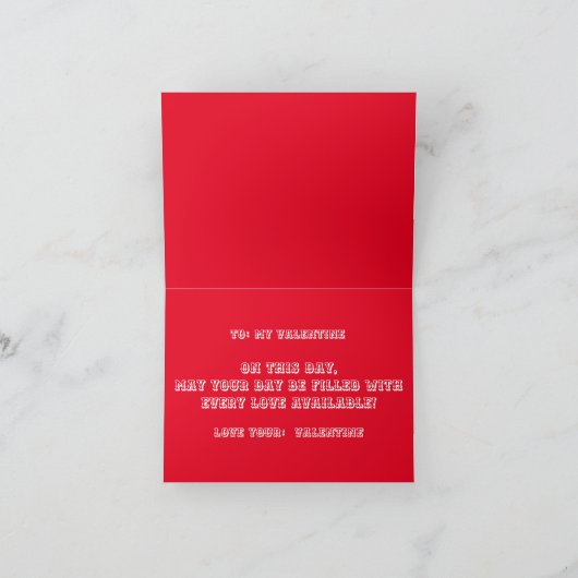 ハッピーバレンタインデーと猫と犬 サンキューカード (内部)