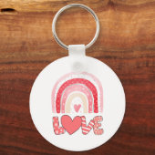 ハッピーバレンタインデーと私の愛ハート キーホルダー (正面)