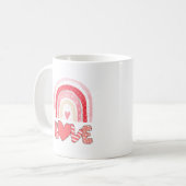 ハッピーバレンタインデーと私の愛ハート コーヒーマグカップ (正面左)