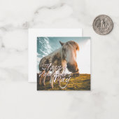 ハッピーバレンタインデーと見た馬 ノートカード (正面/裏面インサイチュ)