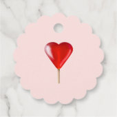 ハッピーバレンタインデーと赤いハート飴 フェイバータグ (裏面)