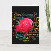 ハッピーバレンタインデーと赤エレガントいバラ シーズンカード (正面)