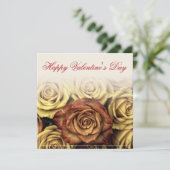 ハッピーバレンタインデーと黄色のローゼンブーケ (スタンド正面)