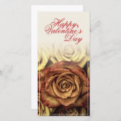 ハッピーバレンタインデーと黄色のローゼンブーケ (正面/裏面)