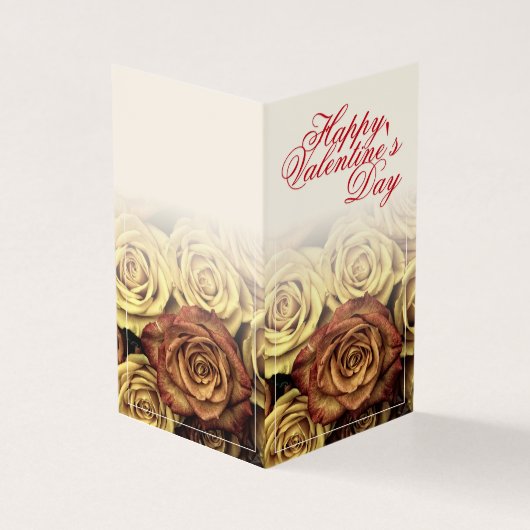 ハッピーバレンタインデーと黄色のローゼンブーケ (外部)