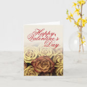 ハッピーバレンタインデーと黄色のローゼンブーケ カード (黄色い花)