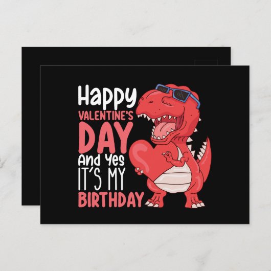 ハッピーバレンタインデーとYesそれが私の誕生日 ポストカード (正面/裏面)