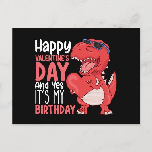 ハッピーバレンタインデーとYesそれが私の誕生日 ポストカード (正面)