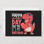 ハッピーバレンタインデーとYesそれが私の誕生日 招待状 (正面)