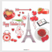 ハッピーバレンタインデーのカップルのためのロマンチックな贈り物 シール (シート)